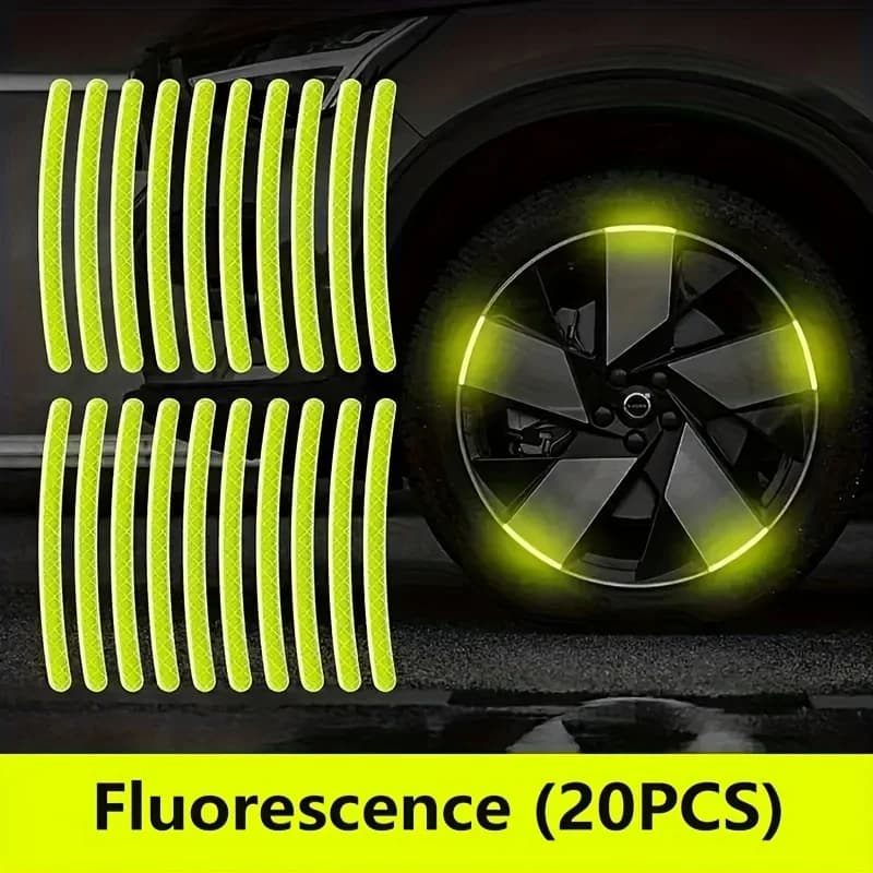 Neon Wheels - Zestaw 20 sztuk naklejek odblaskowych na felgi