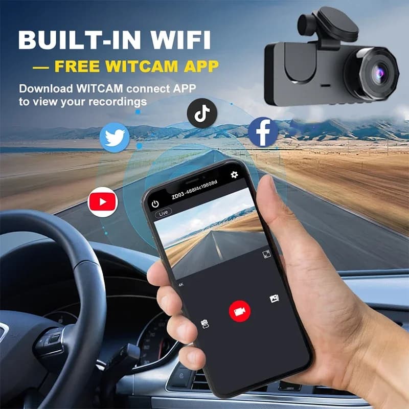 DriveVision Pro -Wideorejestrator 3w1 z kamerą cofania