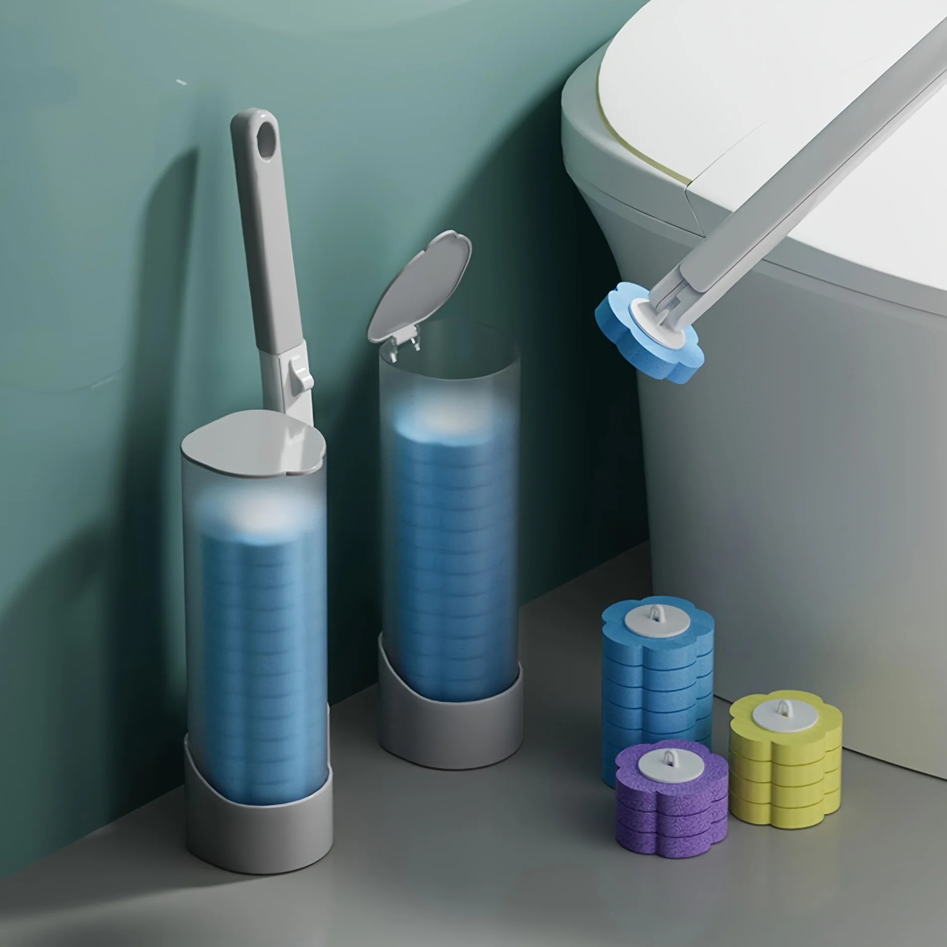 Toilet Brush - Bezinwazyjna szczotka do czyszczenia toalety z jednorazowymi wkładami czyszczącymi