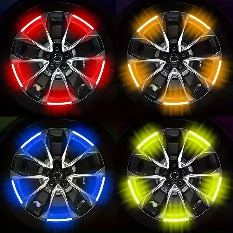 Neon Wheels - Zestaw 20 sztuk naklejek odblaskowych na felgi