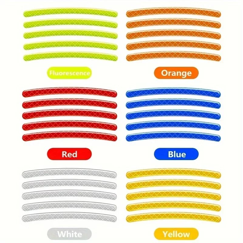 Neon Wheels - Zestaw 20 sztuk naklejek odblaskowych na felgi