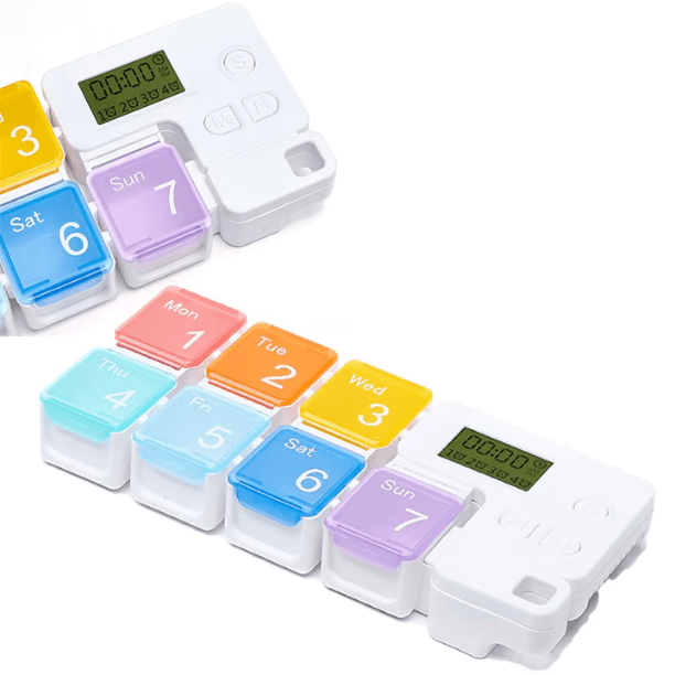 PillBox - 7-dniowy Organizer na Leki z Alarmem który przypomni je wziąć💊⏰